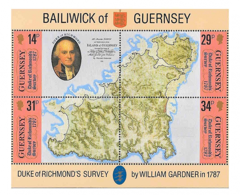 347abcd - Bicentenario del Reconocimiento del Duque de Richmond sobre Guernsey (GUERNSEY)