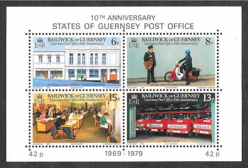 198a - X Aniversario de la Oficina Postal de GUERNSEY