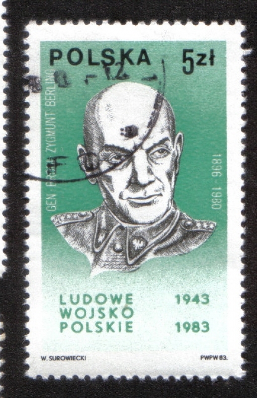 Ejército del Pueblo Polaco, 40 Aniv. General Zygmunt Berling (1896-1980)