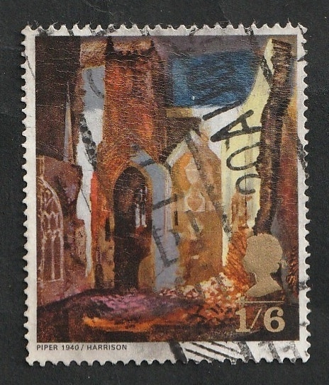 544 - Pintura, Ruinas de la Iglesia de Saint Mary le Port, por John Piper