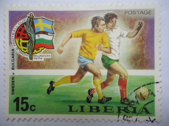 Suecia vs Bulgaria -Emblema Club de Fútbol Mundial - Munich 1974