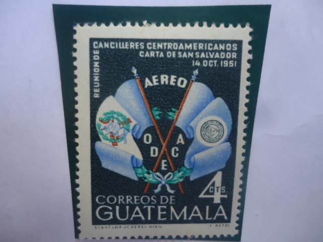 ODECA-Reuniones de Cancilleres Centroamericanos- Carta de San Salvador-Banderas de Guatemala y El Sa