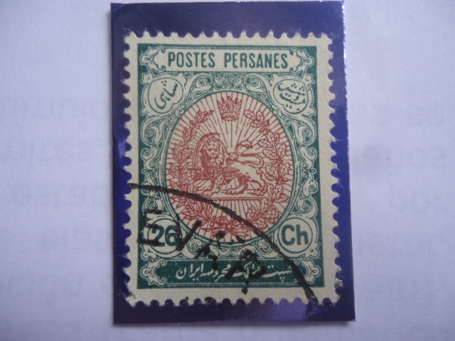 Postes  Persanes - Irán-León Heráldico en un Oval.