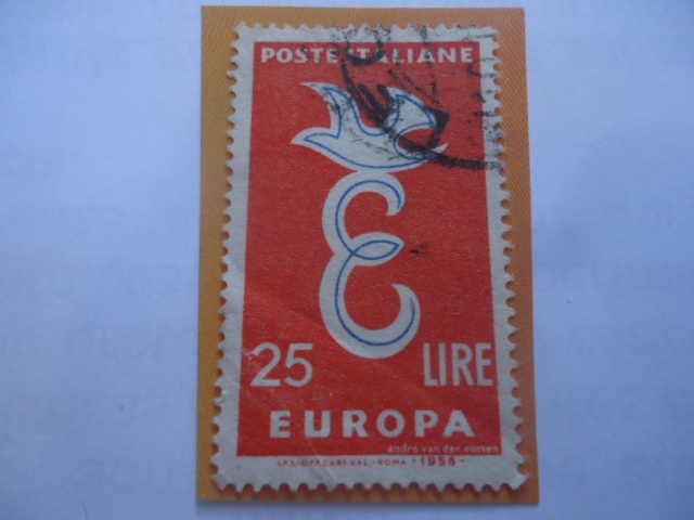 Europa 1958 - Paloma sobre la letra 