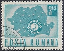 1967 - Teléfono y mapa de codigos telefónicos de Rumania