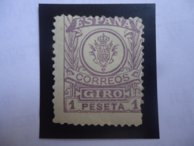 Ed: GP5 - Escudo de Armas- España- Serie:1911-20 - Postal - Correos- Giros- 1 peseta.