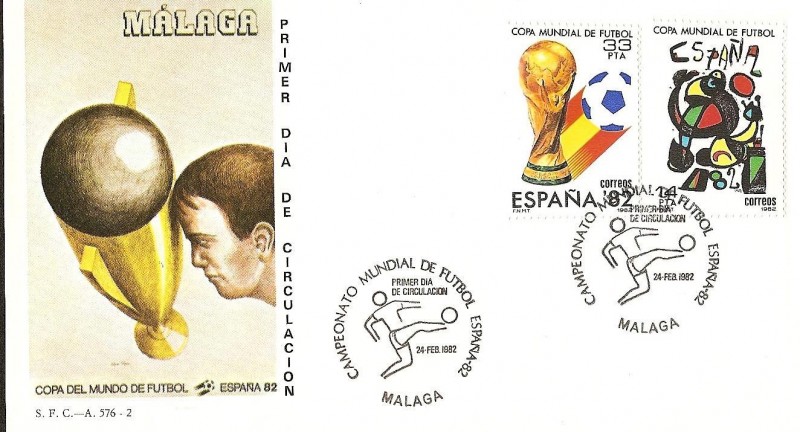 Mundial de Fútbol España 82 - cartel anunciador- Málaga SPD