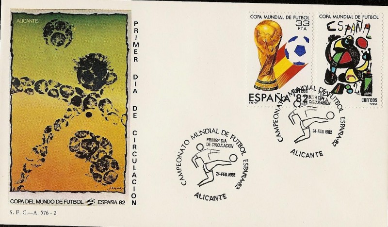 Mundial de Fútbol España 82 - cartel anunciador - Alicante SPD
