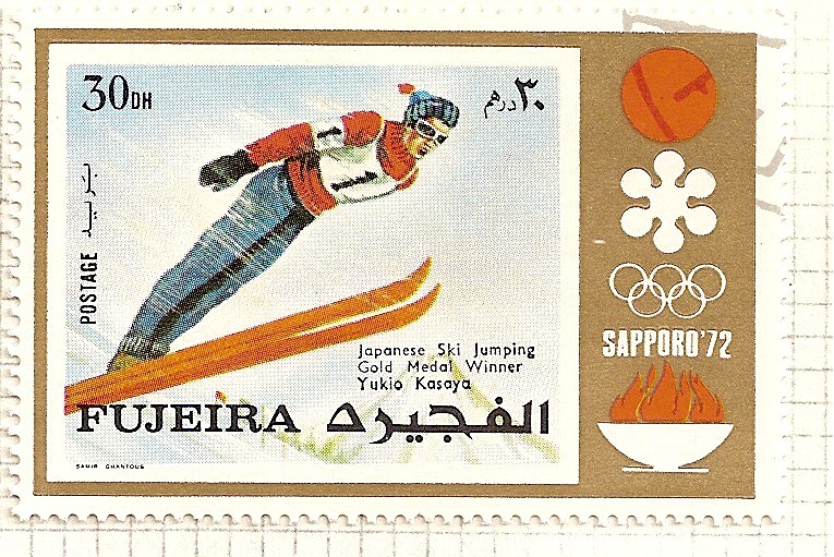 Fujeira. JJOO Sapporo 72. Medalla de oro. Salto de Ski. Japon. Yukio Kasaya.