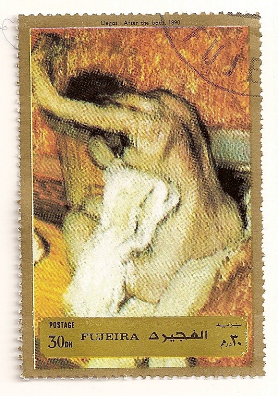 Fujeira. Pintura de Degas. Despues del baño. 1890.