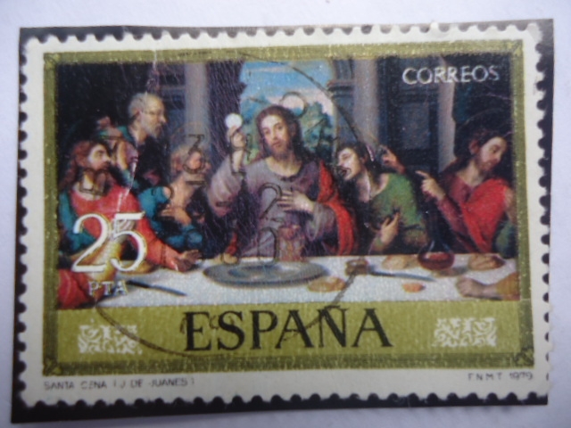 Ed:2541-Santa Cena-Oleo del español:Vicente Juan Macip (1507/79) o Juan de Juanes.