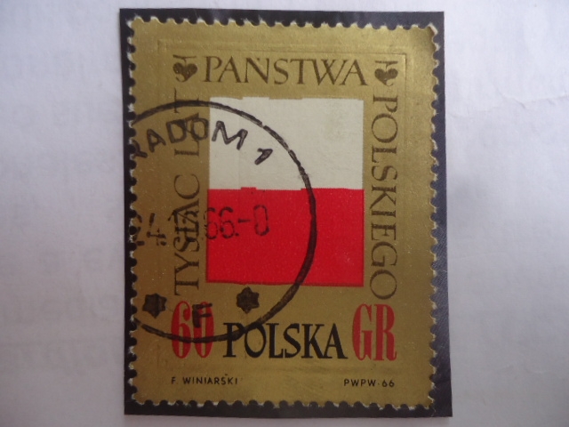 Bandera de Polonia- 1000 Aniversario de Polonia