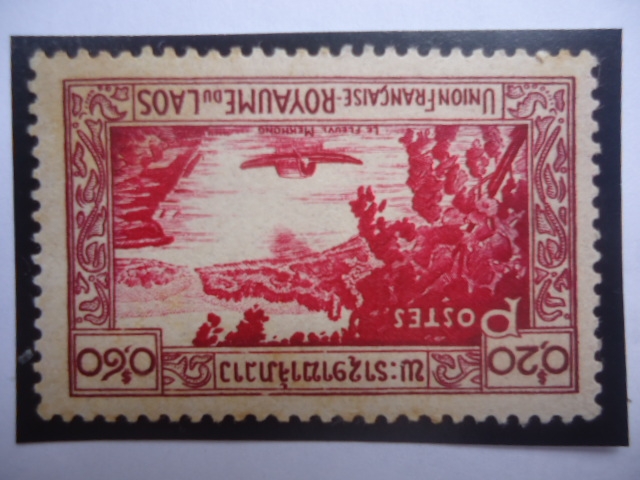 Union Francaise-Royaume du Laos-Paisaje río Mekhong- Reino de Laos 1951/60