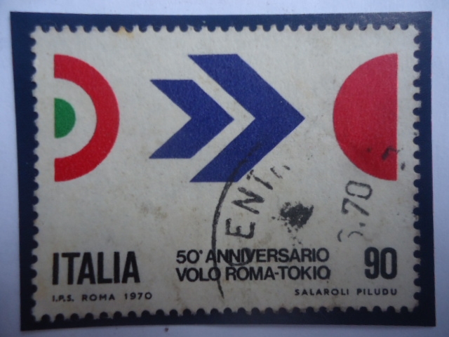 50°Anniversary Volo Roma-Tokio- Emblema- 50°Aniversario vuelo Roma-Tokio 