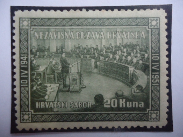 Nezavisna Drzava-Independencia de Croacia (1941/51)-Sellos de Exiliados Croatas- Unión Postal Univer