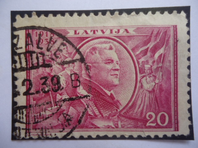 Lstvij - karlis Ulmanis (1877-1942) Ultimo Presidente entre 1936/48- 20°Aniversario de la República,