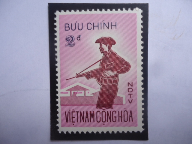 Buu CHinh - Fuerza Civil de Autodefensa - Sello de 2 Dong Survietnamita..