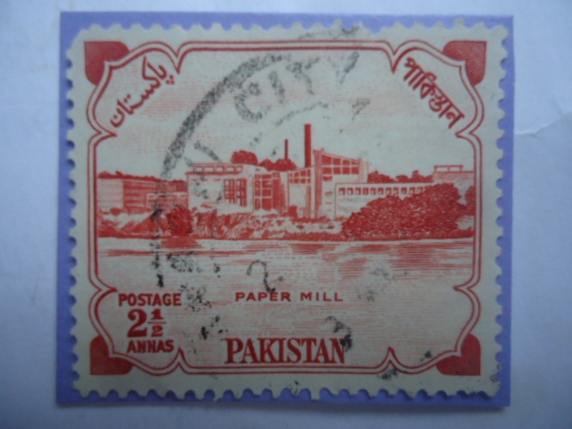 Paper Mill - Molino de Papel - Khanpur (Paquistán Oriental)-Serie:1er. Aniv.del Día de la República.
