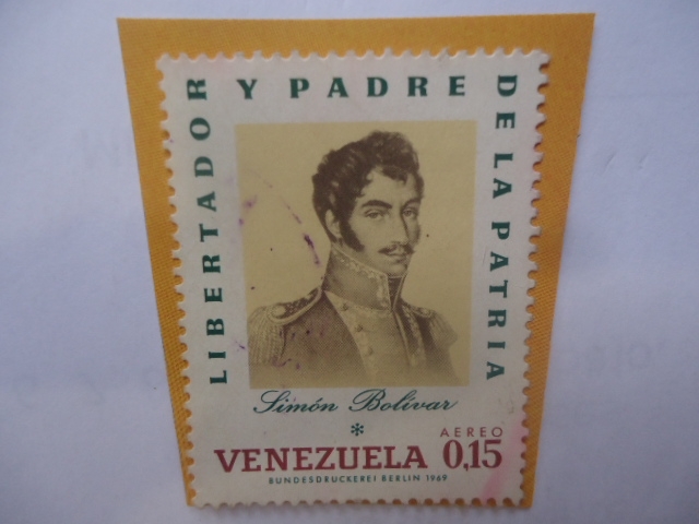 Simón Bolívar (1783-1830)-Retrato Grabado por M.N. Bate (1819) - Serie: Simón Bolívar.