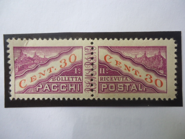 Colina de San Marino - Pacchi Postal - Serie:Paquete Postal (Sellos I°y II° Respect)