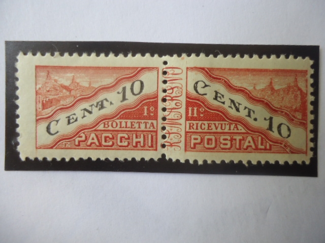 Colina de San Marino - Pacchi Postal-Serie:Paquete Postal (Sellos I° y II° Respect)