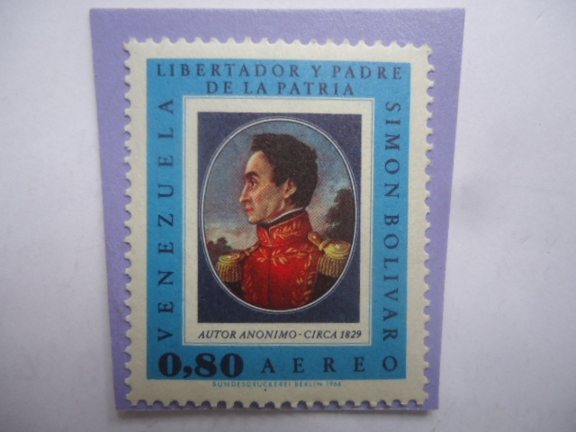 Libertador y Padre de la Patria- Simón Bolívar (1783-1830)- Serie Simón Bolívar en Pintura -Sello de
