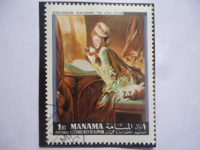 Manama -La Carta de Amor-Oleo del Francés Jean-Honoré Fragonard (1732-1806)-Serie: Pinturas.