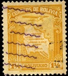 Aeroplano y mapa de Bolivia.