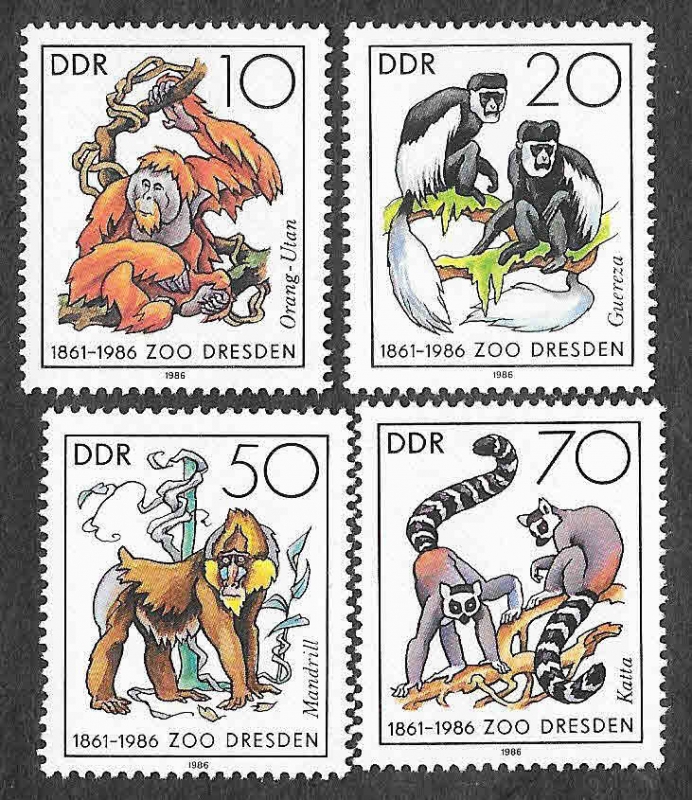2542-2545 - 125º Aniversario del Zoo de Dresden (DDR)