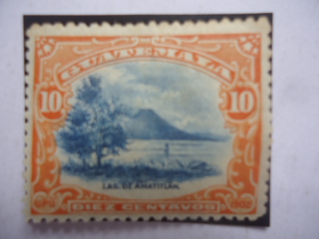 Lago de Amatitlán - U.P.U. 1926 - Sello de 10 cents. de Quetzal-Año 1902