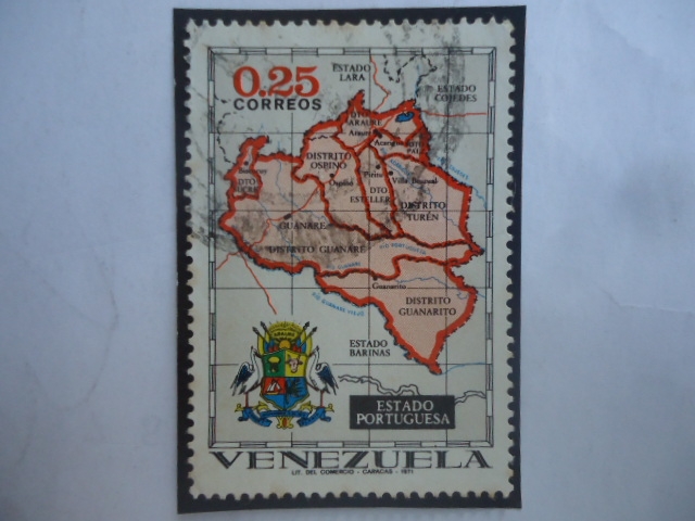 Estado Portuguesa - Serie: Estados de Venezuela , Mapas y Escudos de Armas.