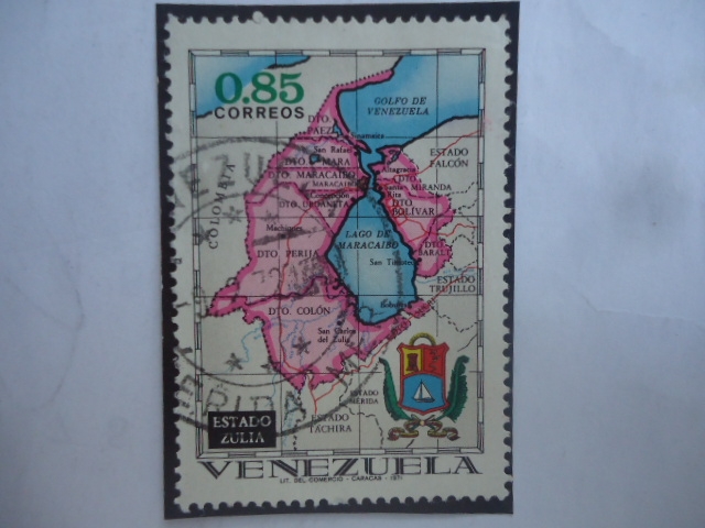 Estado Zulia - Serie: Estados de Venezuela , Mapas y Escudos de Armas.