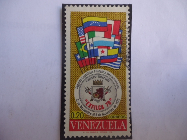 Exfilca 70-Segunda Exposición Filatélica Interamericana 1970 - (27 Nov. al 6 Dic.) Caracas Venezuela