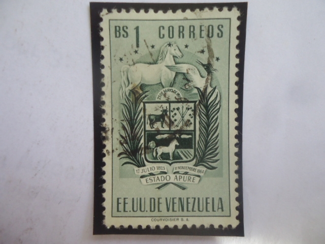 EE.UU. de Venezuela - Estado de Apure - Escudo Armas.