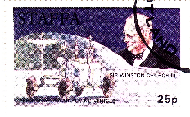 Vehículo lunar- ApoloXV  y Sir Winston Churchill