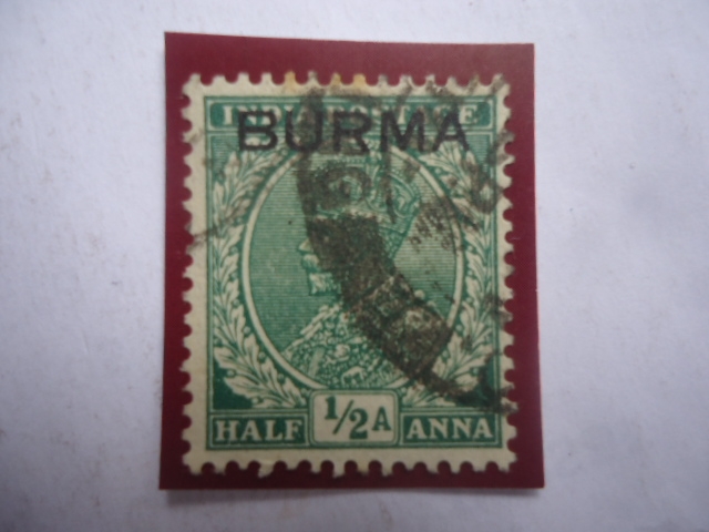 Burma -Serie:King George V -Sello de la India del 1911- Código:Stanley Gibbons:In202-(Sobrestampado 