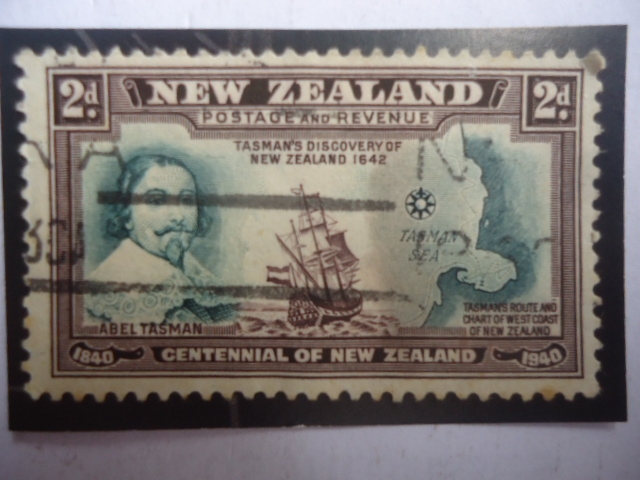 Abel Tasman (1603-1650)-Centennial of New Zealand (1840-1940)-Postage and revenue