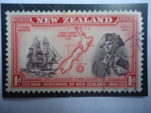 Capitan James Cook- Redescubrimiento de Nueva Zelanda ,1769-Centenario (1840-1940)