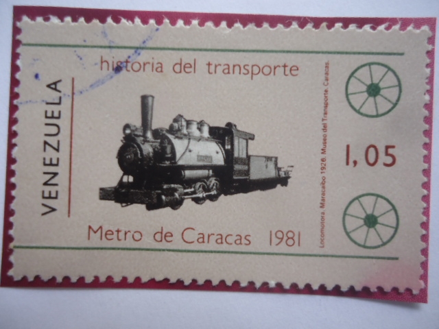 Historia del Transporte-Metro de Caracas 1981-Locomotora Maracaibo 1926-Museo del Transp.Caracas.