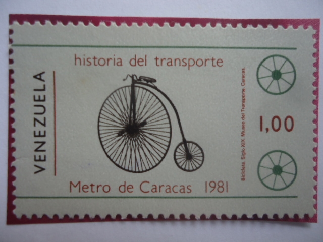Historia del Transporte-Metro de Caracas 1981-Bicicleta Siglo 19 -Museo del Transp.Caracas.
