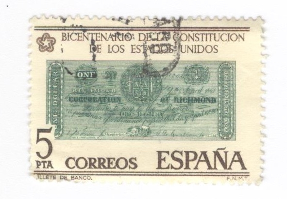 Edifil 2324. Bicentenario de la constitución de los Estados Unidos