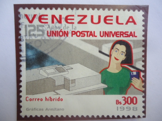 U.P.U.- 125 Años de la Unión Postal -Correo Híbrido Universal 