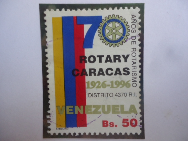 Rotary Caracas (1926/96) - Emblema - 70 Años de Rotarismo - 