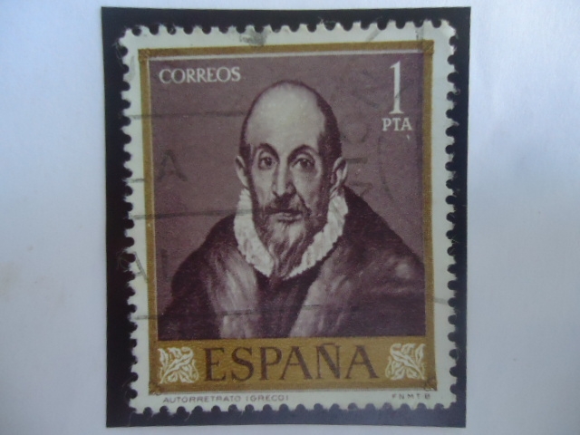 Ed:1334-Autorretrato-El Greco (Domenicos Theotocópoulos, 1541-1614),Pintor español,auque Nacido Cret