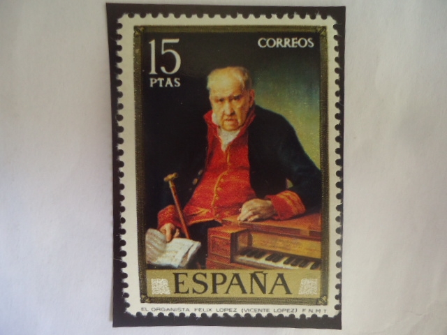 Ed:2153 - El Organista Felix López - Oleo del pintor Español, Vicente López y Portaña (1772-1850)-Se