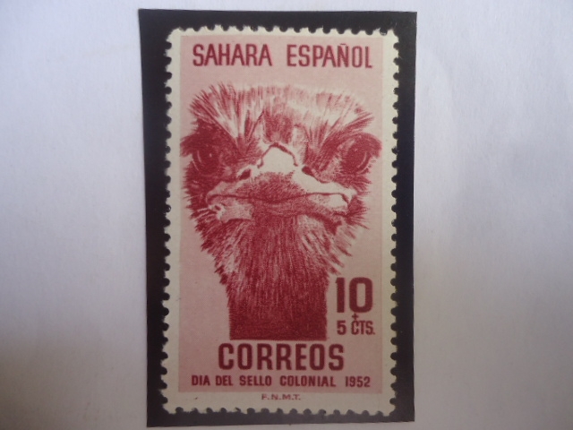 Ed:ES-SH 99 - Sahara Español - Avestruz - Día del Sello Colonial 1952.