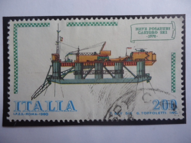 Nave Posatubi Castori Sei,1978 - Construcción Naval Italiana - Castor Seis 1978