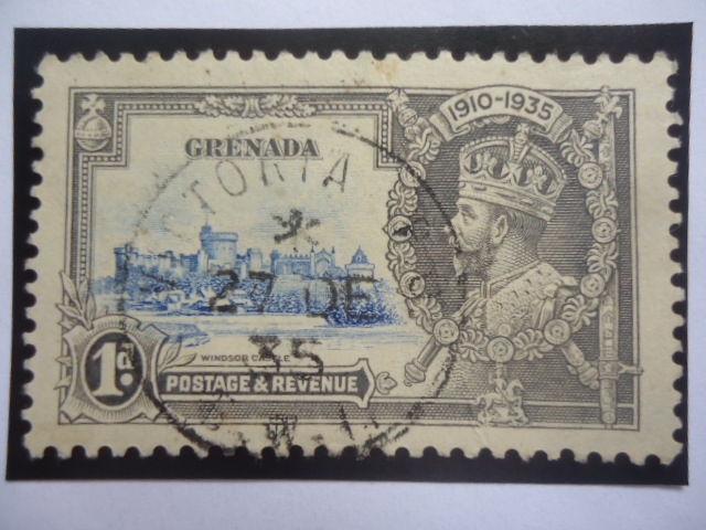 Grenada Postage y Revenue-Windsor Castle y King George V-Serie: Bodas de Plata (1910-1935)