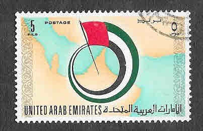 13 - Mapa y Bandera de los Emiratos Árabes Unidos