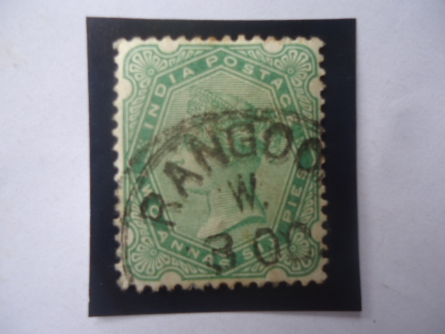 Queen Victoria - India Postage - Sello: Two Annas Six pies